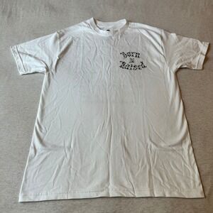 Born X Raised On The Turf Mens White Graphic T-Shirt Medium Tokers Winos Dukes